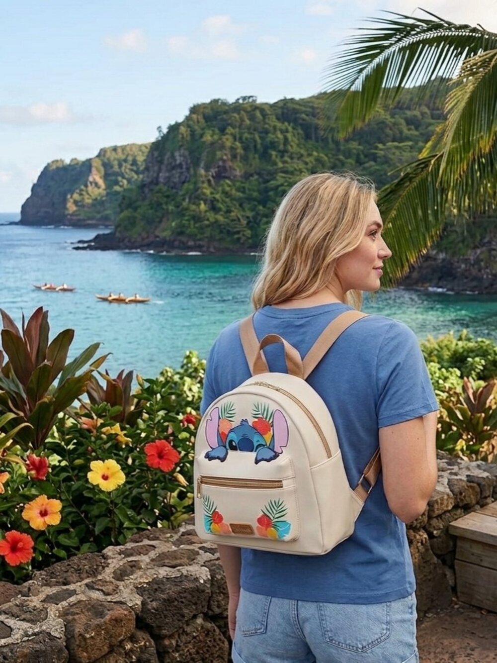 Disney Lilo and Stitch Hawaiian Mini Backpack and Keychain Bag Charm